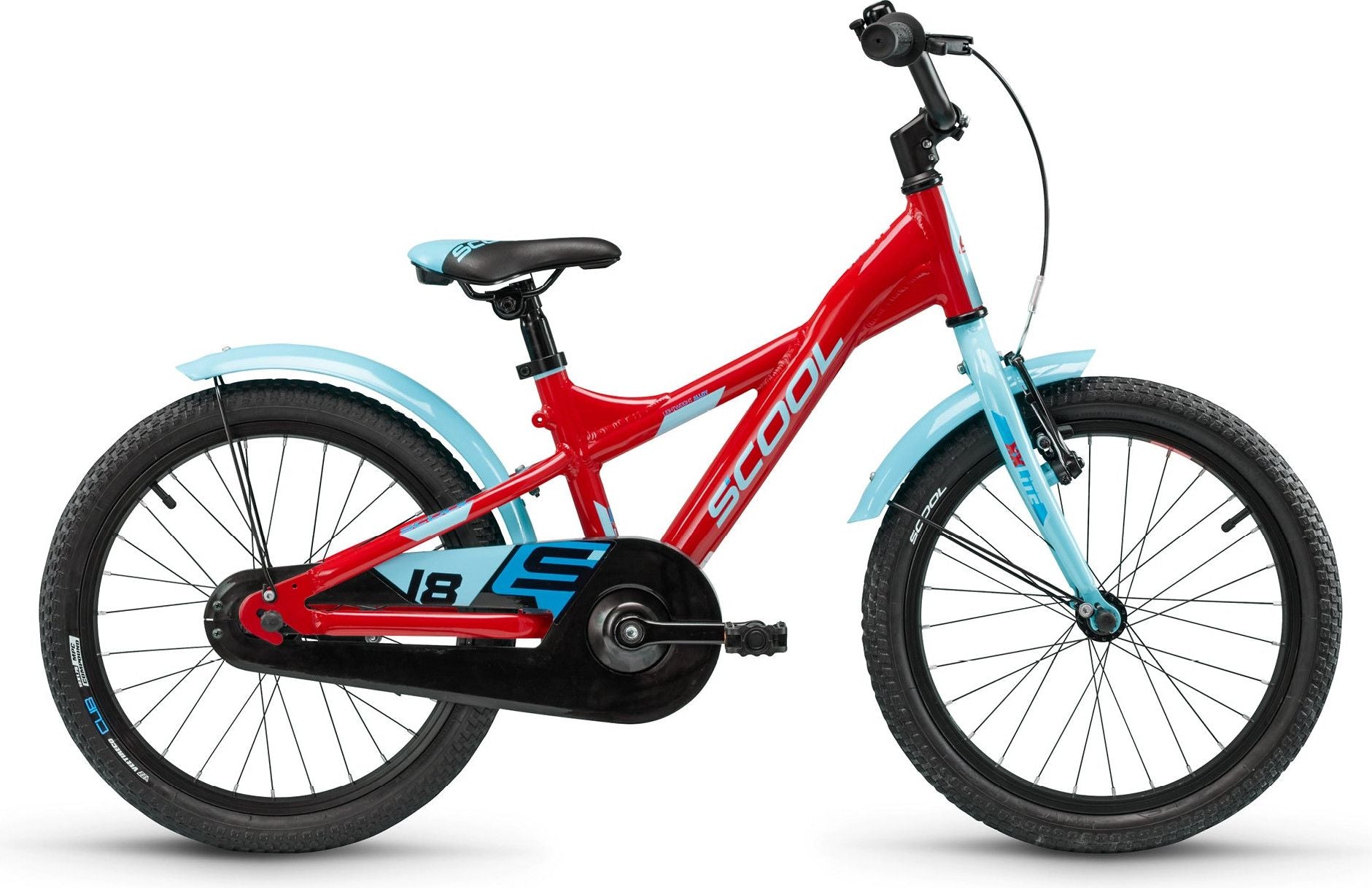 Vélo enfant S'COOL XXlite - 1 vitesse - Rouge/Bleu clair