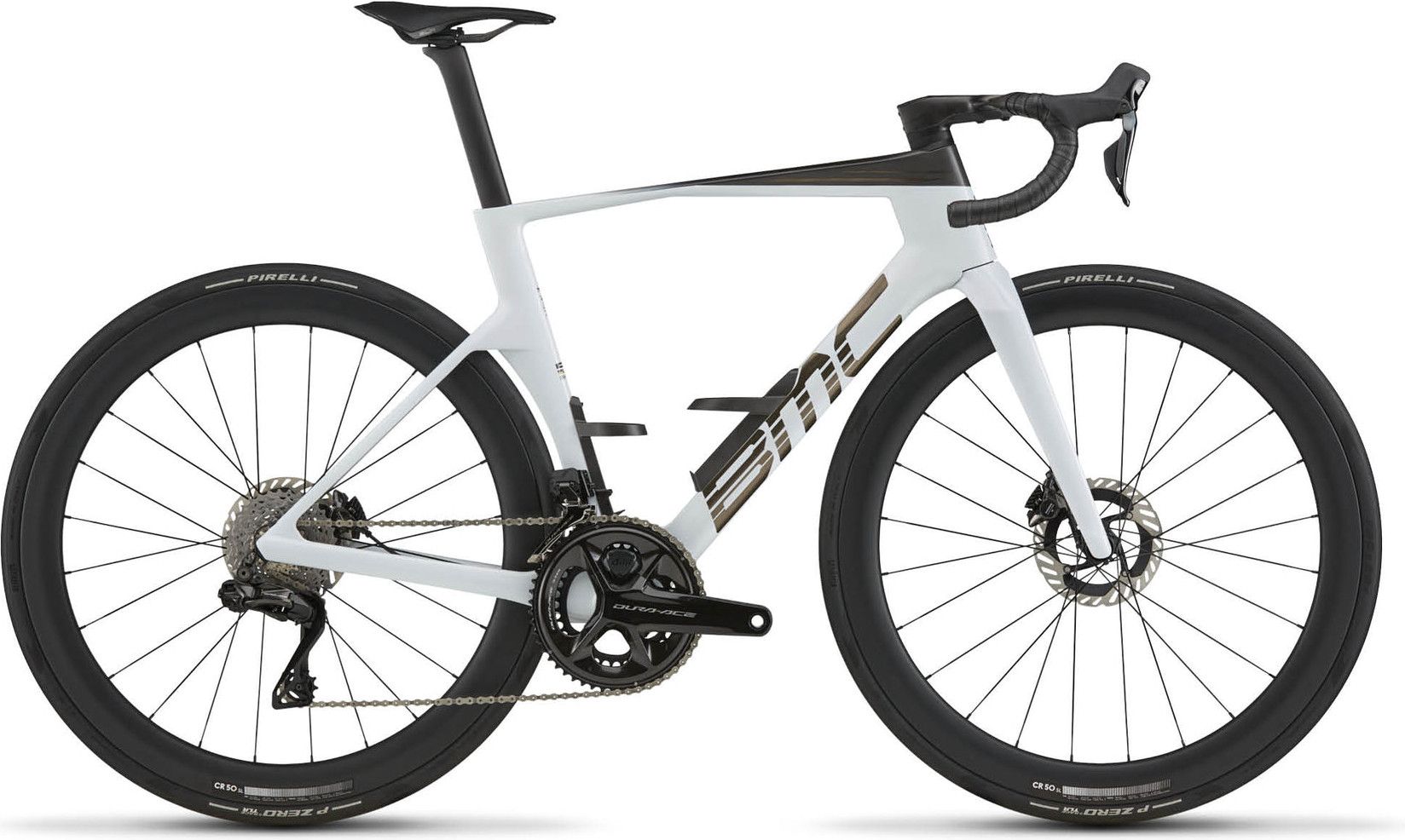 Vélo de Route BMC Teammachine R 01 Two Shimano Dura Ace Di2 12V 700mm Blanc/Noir 2027