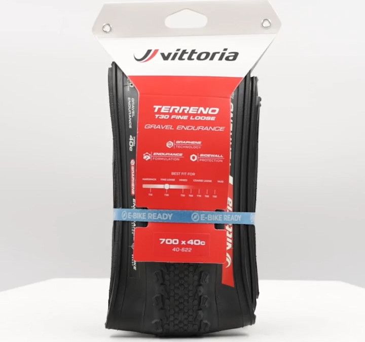 Pneu Gravel Vittoria Terreno T30 Fine Loose Gravel Endurance 700 mm Tubeless Ready Souple Anti-Puncture Belt Endurance Formulation Graphene