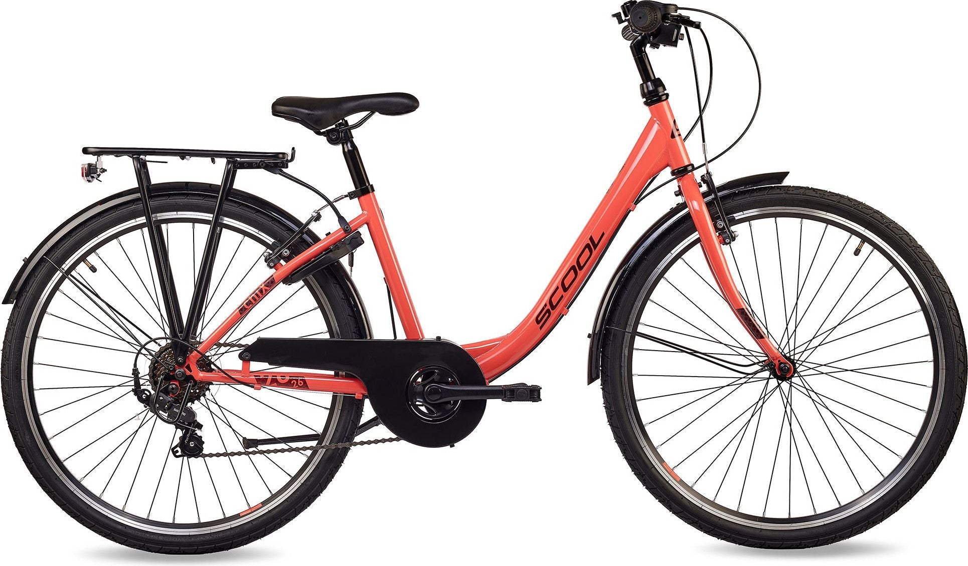 S’COOL chiX, vélo enfant, 6 vitesses, Corail/Rouge foncé