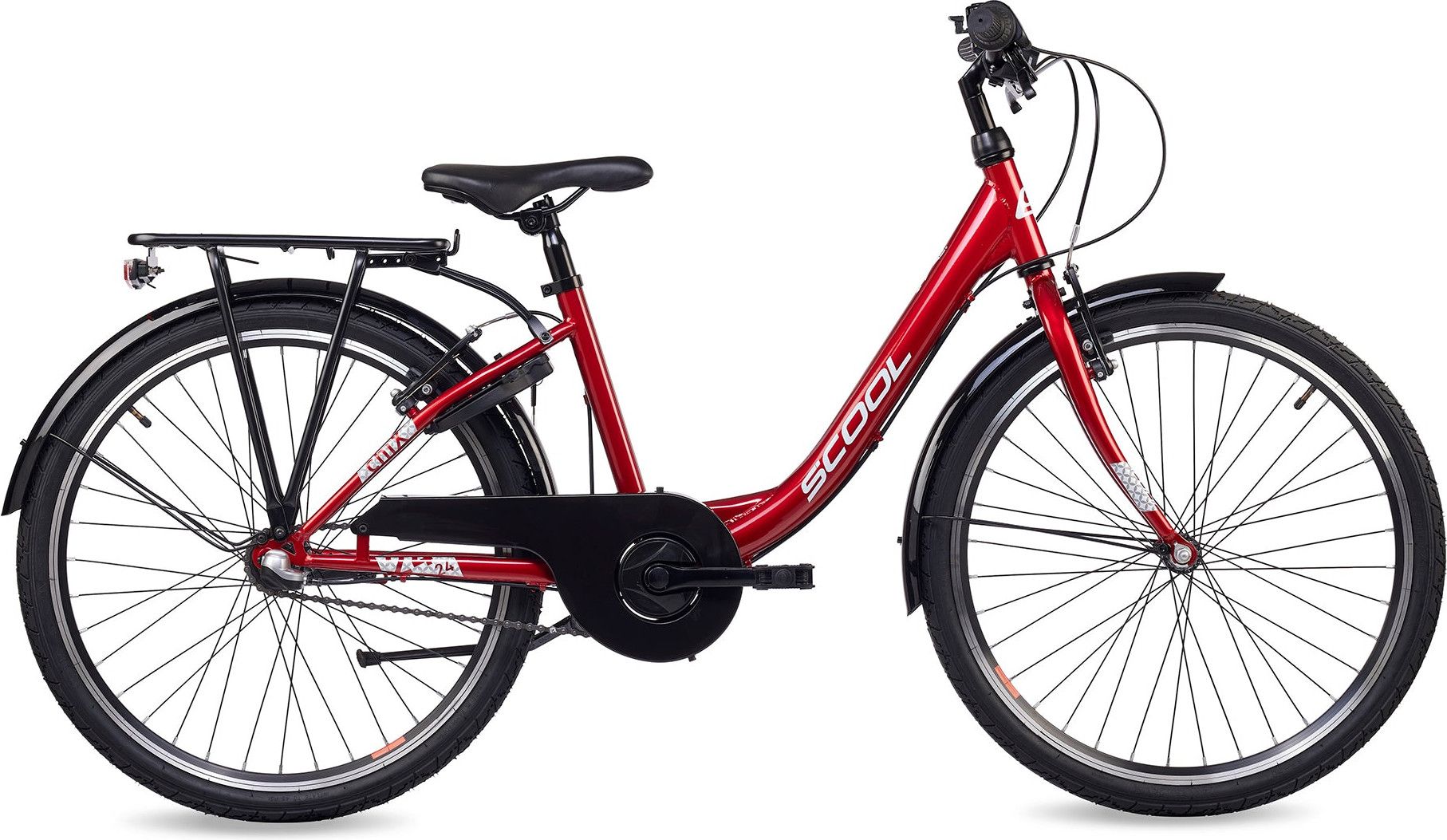 S’COOL chiX, vélo enfant, 3 vitesses, Rouge/Blanc