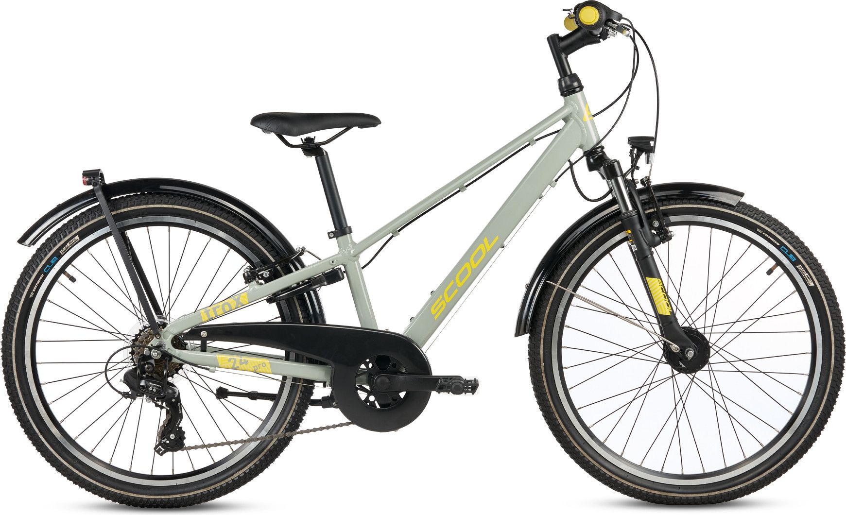 S’COOL troX pro, vélo enfant, 7 vitesses, Gris/Jaune