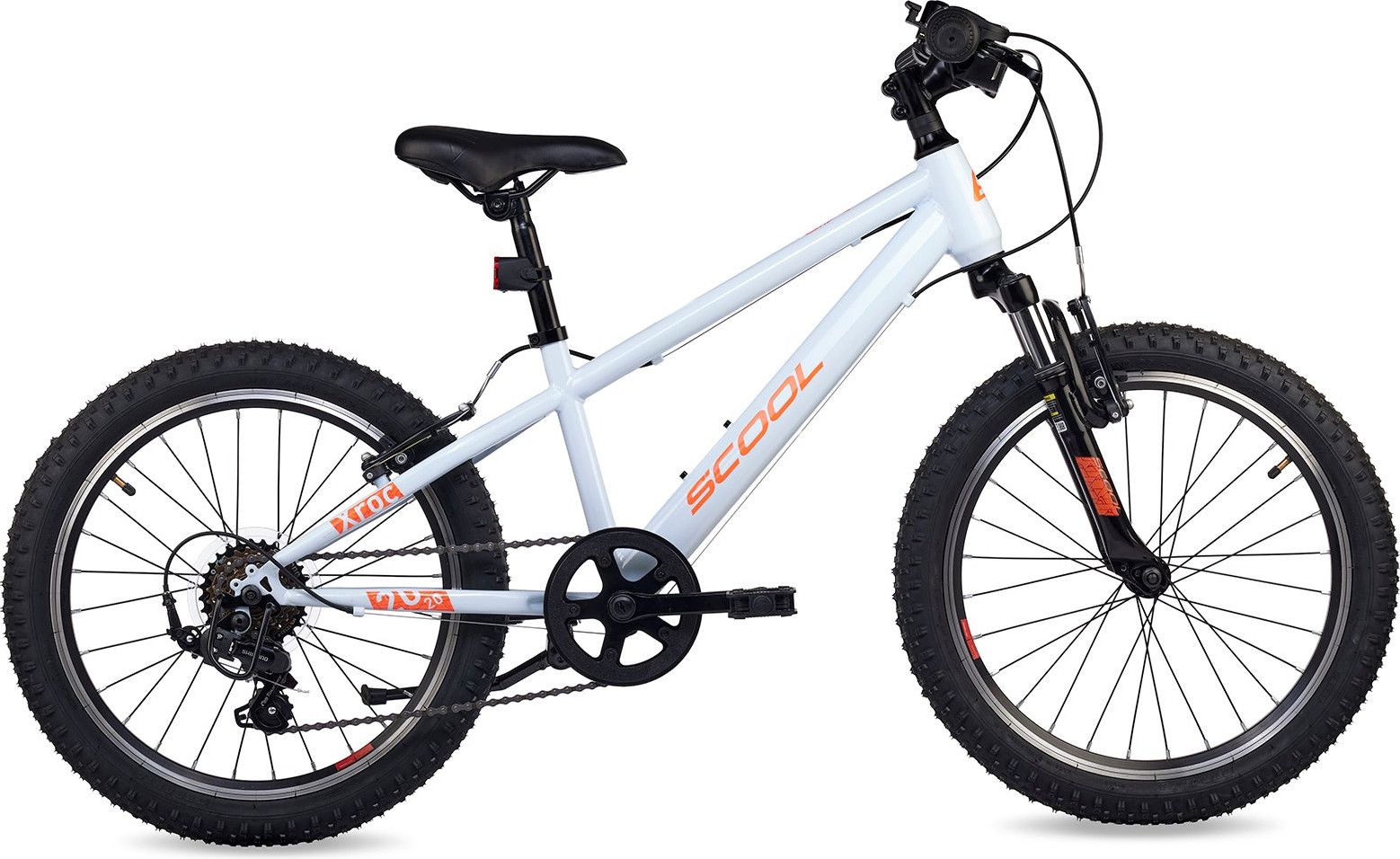 S’COOL Xroc, vélo enfant, 6 vitesses, Gris/Orange néon