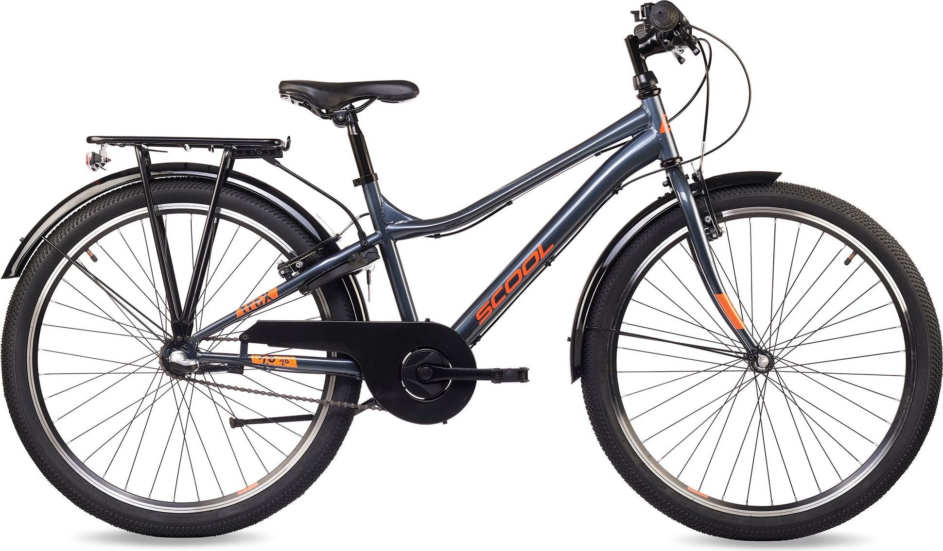 S’COOL troX, VTT enfant, 3 vitesses, Gris foncé/Orange