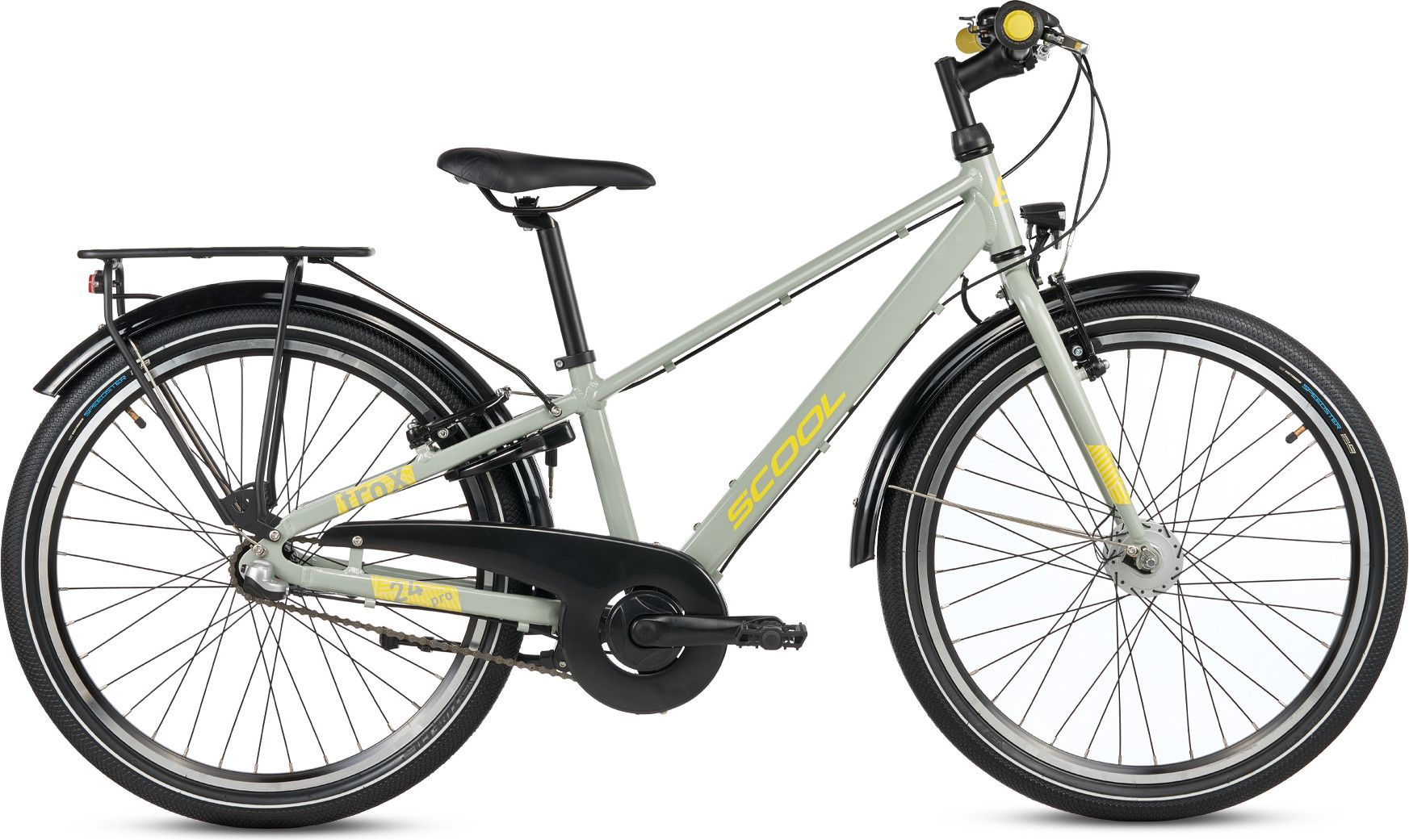 S’COOL troX pro, vélo enfant, 3 vitesses, Gris/Jaune