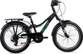 S’COOL troX, vélo enfant, 6 vitesses, Noir/Vert néon