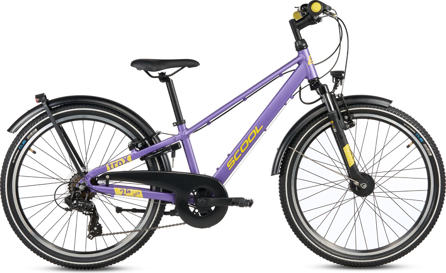 S’COOL troX pro, vélo enfant, 7 vitesses, Violet/Jaune
