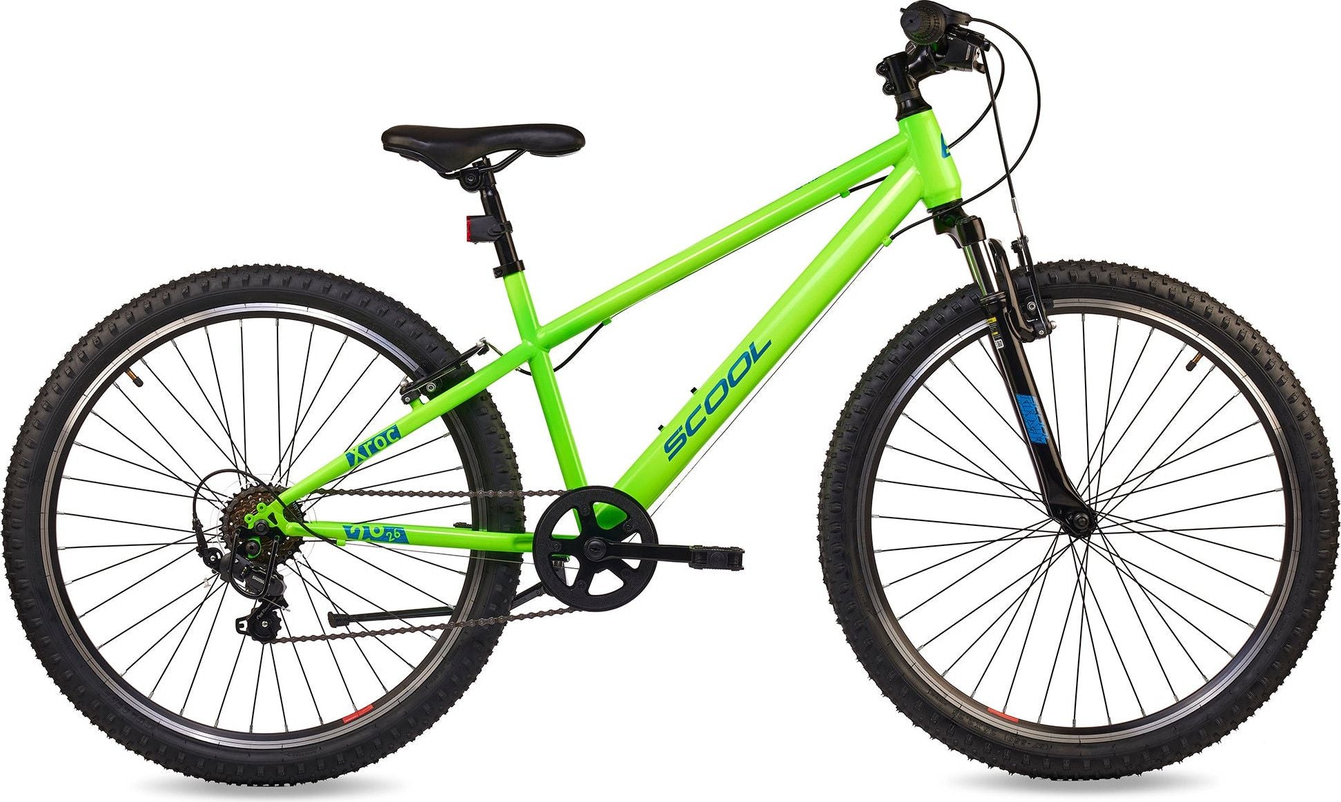 S’COOL Xroc, VTT enfant, 6 vitesses, Vert néon/Bleu océan