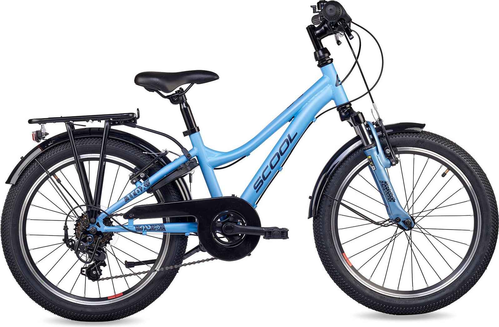 S’COOL troX, vélo enfant, 6 vitesses, Bleu clair/Bleu foncé