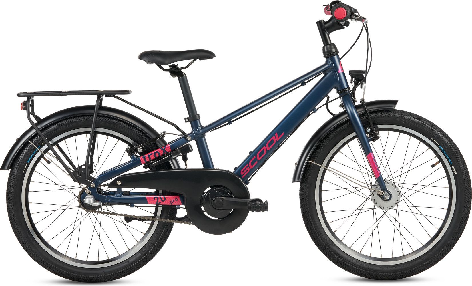 S’COOL troX pro, vélo enfant, 3 vitesses, Bleu foncé/Rose