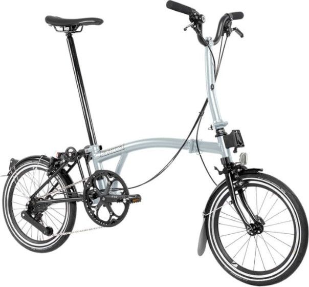 Vélo Pliant Brompton C-Line Explore 12 vitesses Cintre Medium Lunar Ice