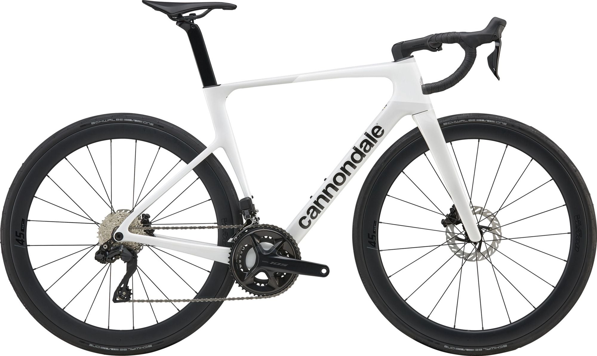 Vélo de Route Cannondale SuperSix Evo 5 Shimano 105 Di2 12V 700 mm Gris/Blanc 2026