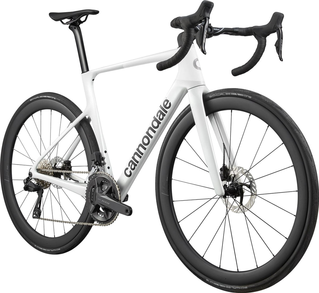 Vélo de Route Cannondale SuperSix Evo 5 Shimano 105 Di2 12V 700 mm Gris/Blanc 2026