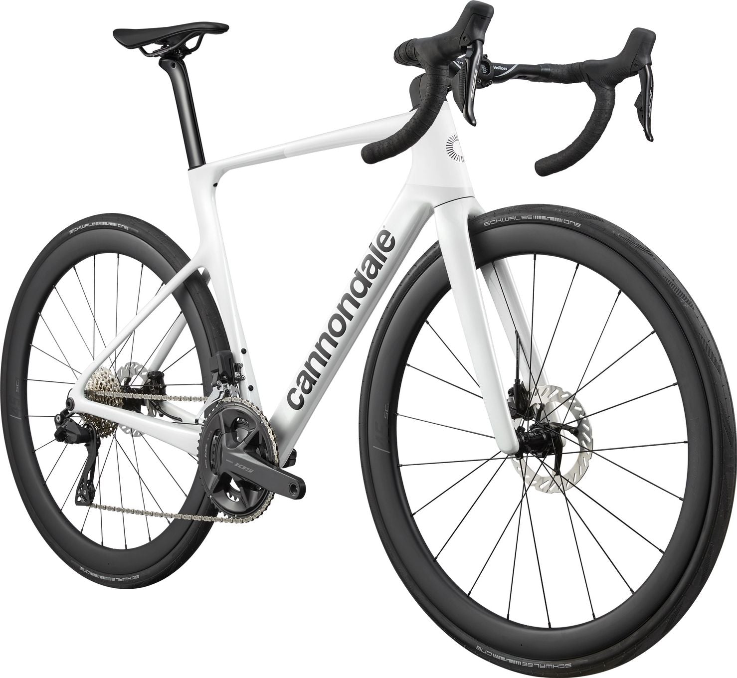 Vélo de Route Cannondale SuperSix Evo 5 Shimano 105 Di2 12V 700 mm Gris/Blanc 2026