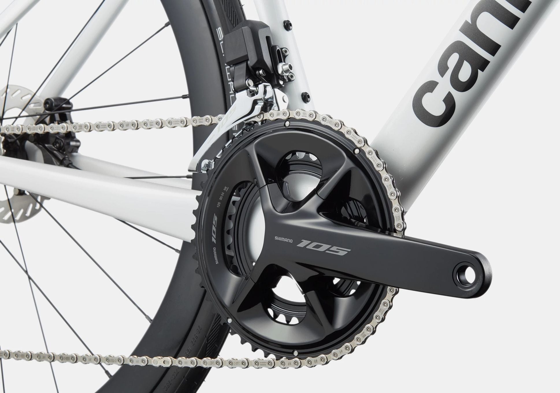 Vélo de Route Cannondale SuperSix Evo 5 Shimano 105 Di2 12V 700 mm Gris/Blanc 2026