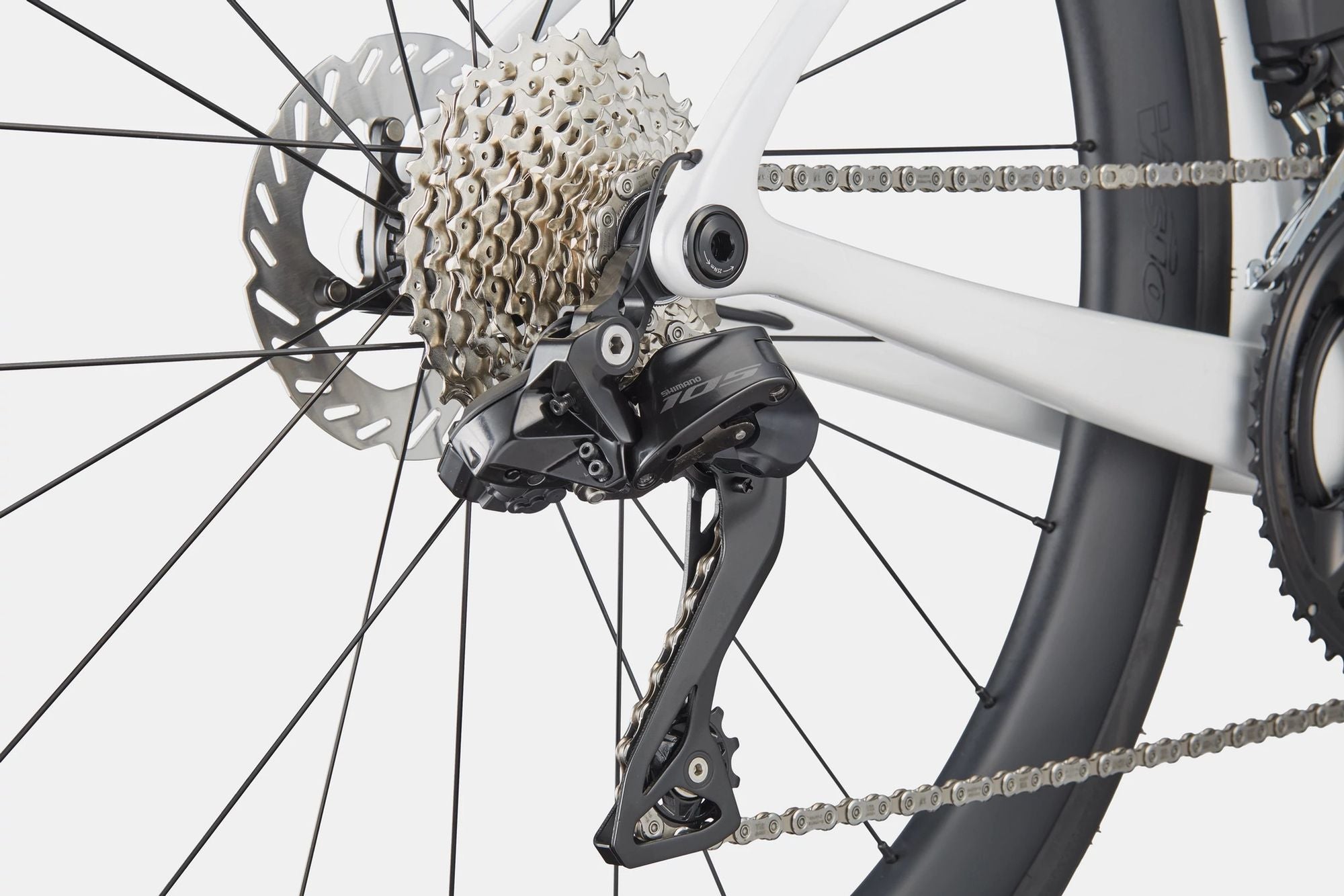 Vélo de Route Cannondale SuperSix Evo 5 Shimano 105 Di2 12V 700 mm Gris/Blanc 2026