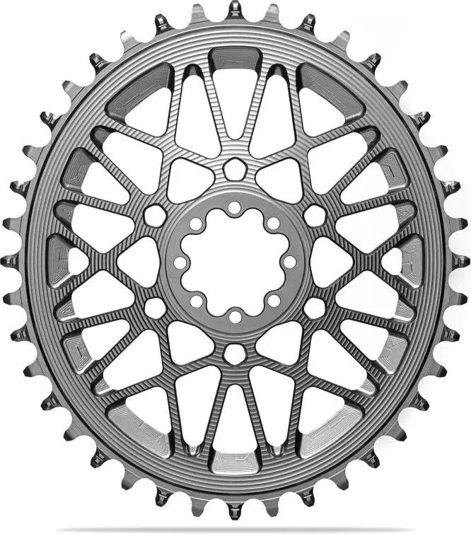 Plateau Ovale AbsoluteBlack Premium Direct Mount Offset 6 mm Sram AXS/XPLR Aluminium Argent