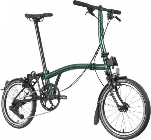Vélo Pliant Brompton P-Line 4 Vitesses Guidon Bas Racing Green