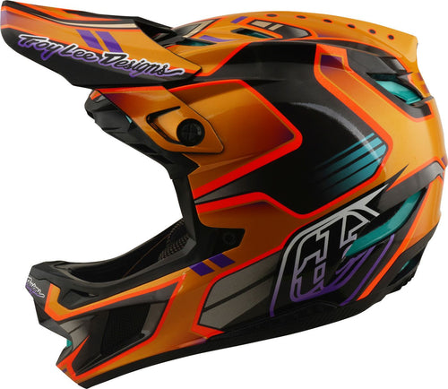 Casque Integral Troy Lee Designs D4 Carbon Mips Crest Gold