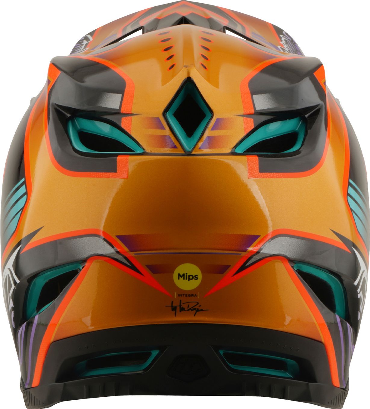 Casque Integral Troy Lee Designs D4 Carbon Mips Crest Gold