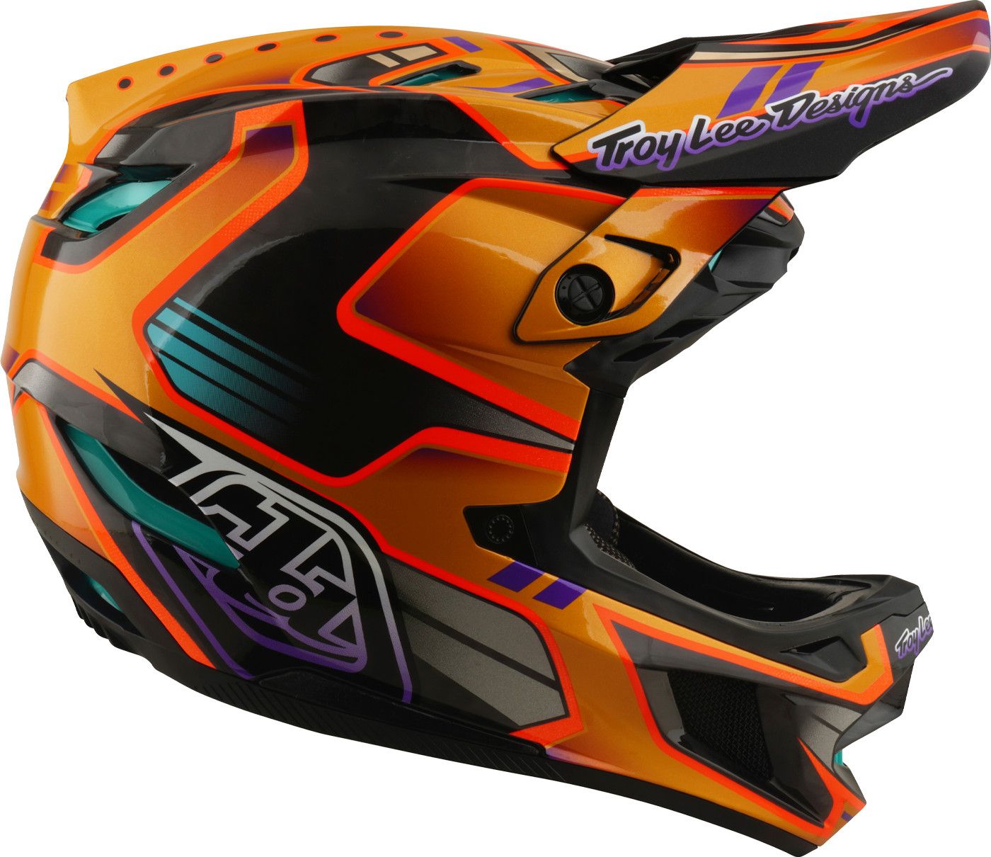Casque Integral Troy Lee Designs D4 Carbon Mips Crest Gold