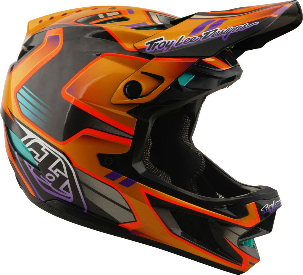 Casque Integral Troy Lee Designs D4 Carbon Mips Crest Gold