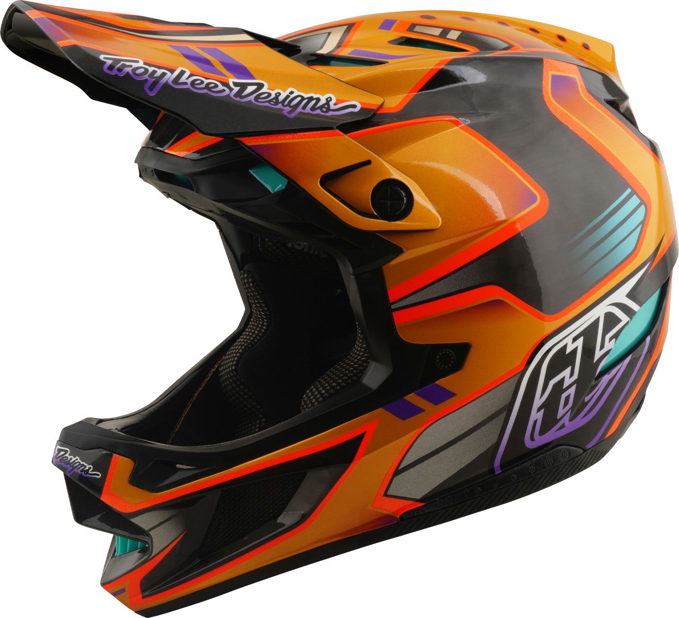 Casque Integral Troy Lee Designs D4 Carbon Mips Crest Gold