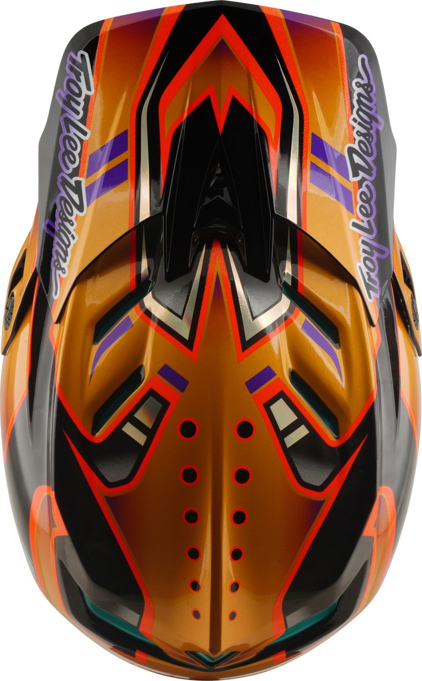 Casque Integral Troy Lee Designs D4 Carbon Mips Crest Gold