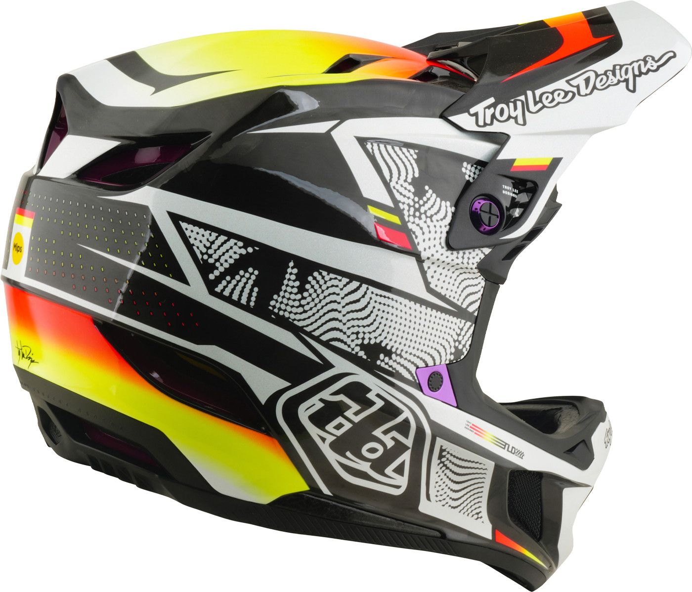 Casque Integral Troy Lee Designs D4 Carbon Mips Lined Up Noir