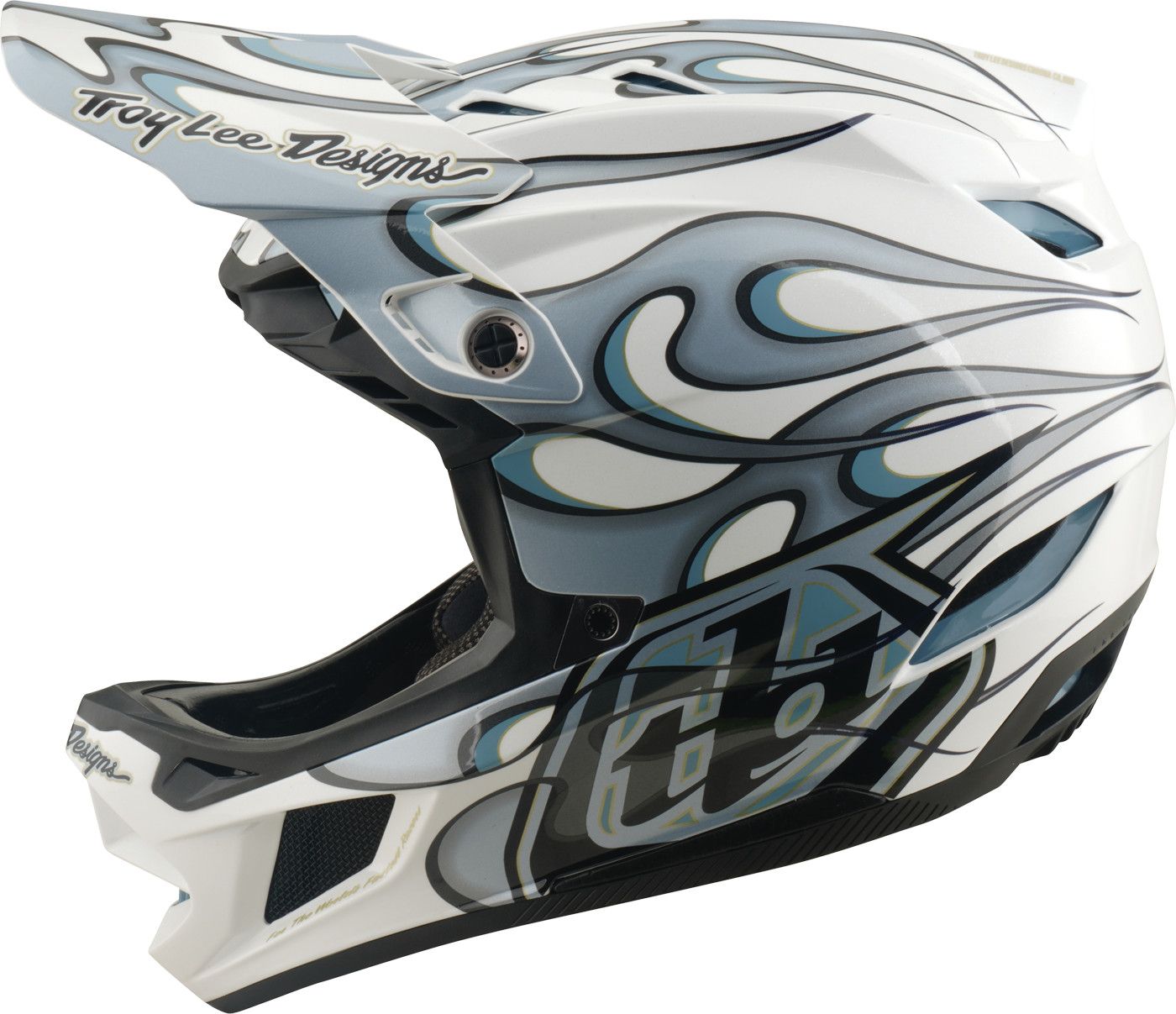 Casque Integral Troy Lee Designs D4 Composite Mips Lined up Blanc