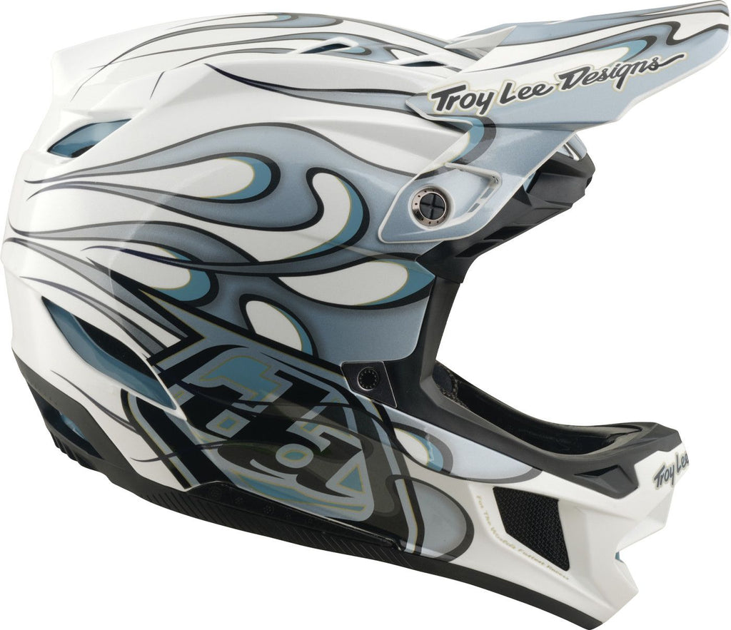 Casque Integral Troy Lee Designs D4 Composite Mips Torched Blanc/Silver