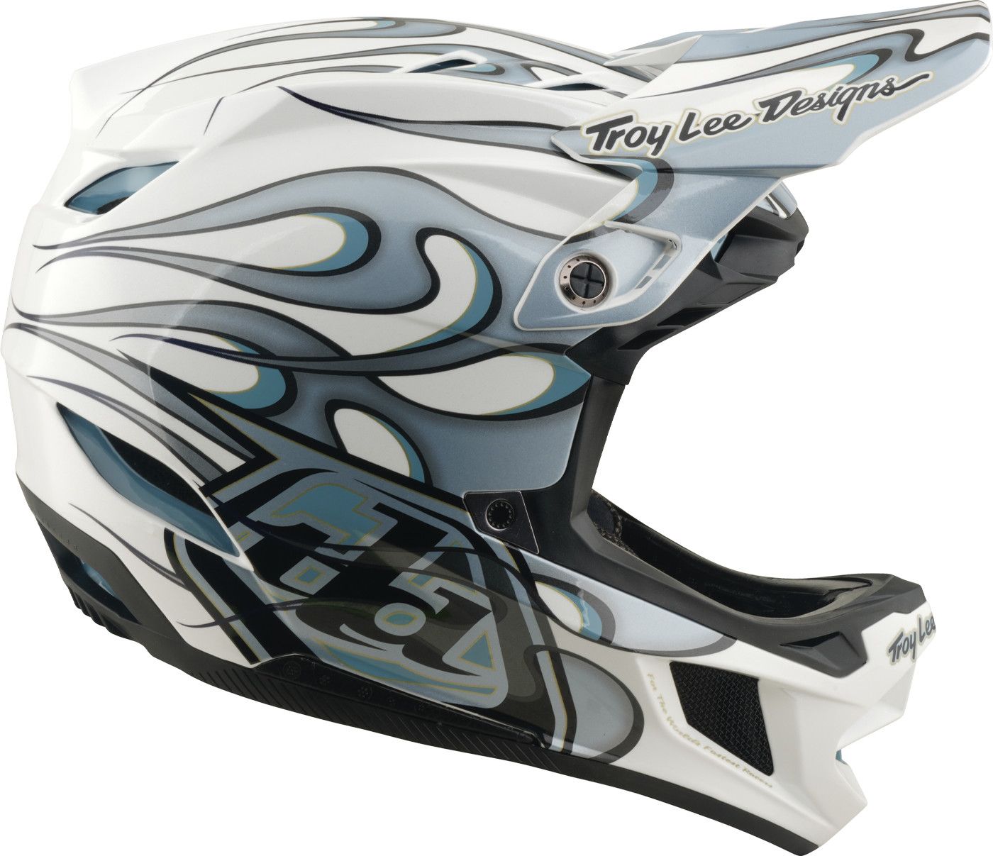 Casque Integral Troy Lee Designs D4 Composite Mips Torched Blanc/Silver