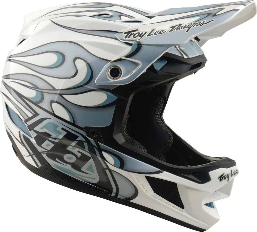 Casque Integral Troy Lee Designs D4 Composite Mips Torched Blanc/Silver