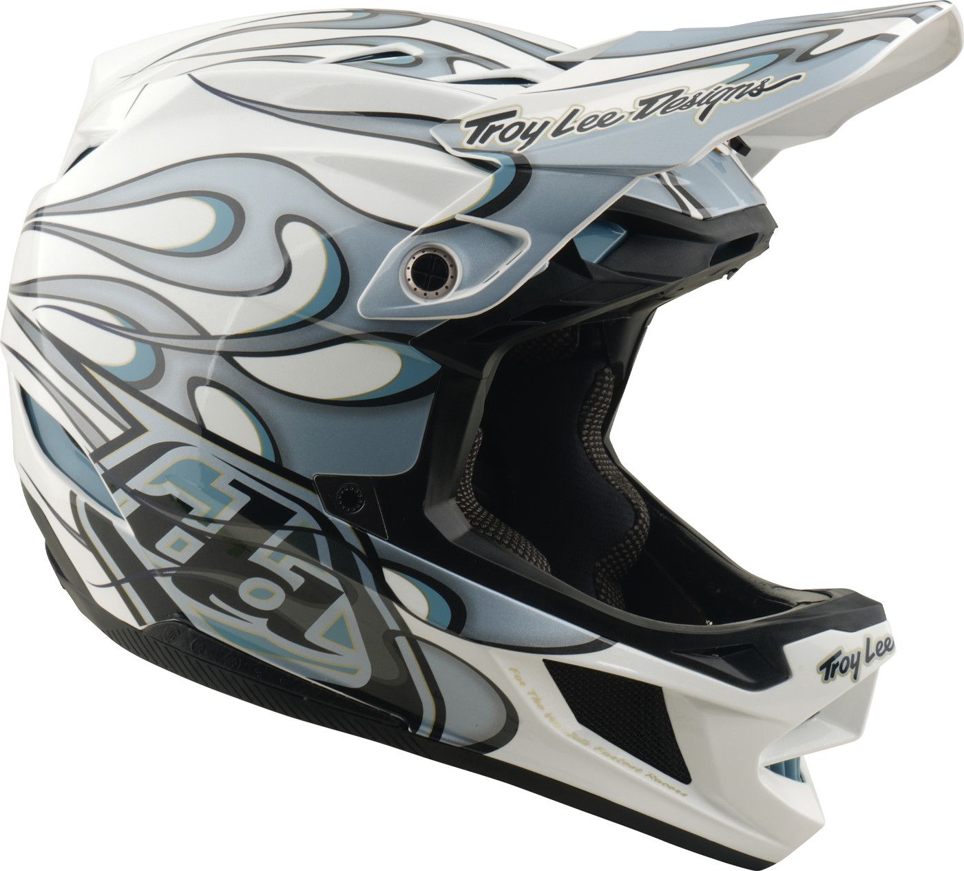 Casque Integral Troy Lee Designs D4 Composite Mips Torched Blanc/Silver