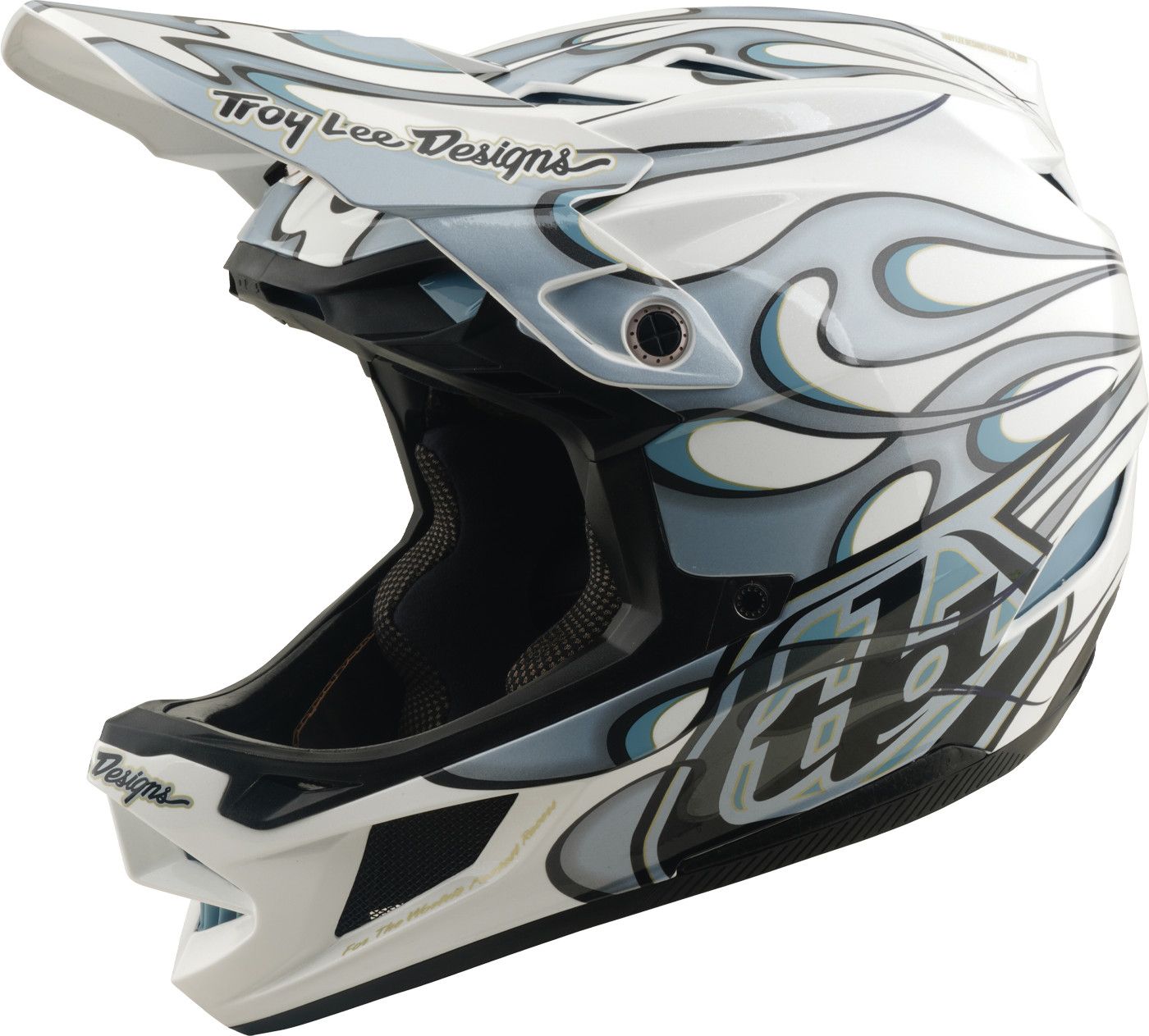 Casque Integral Troy Lee Designs D4 Composite Mips Torched Blanc/Silver