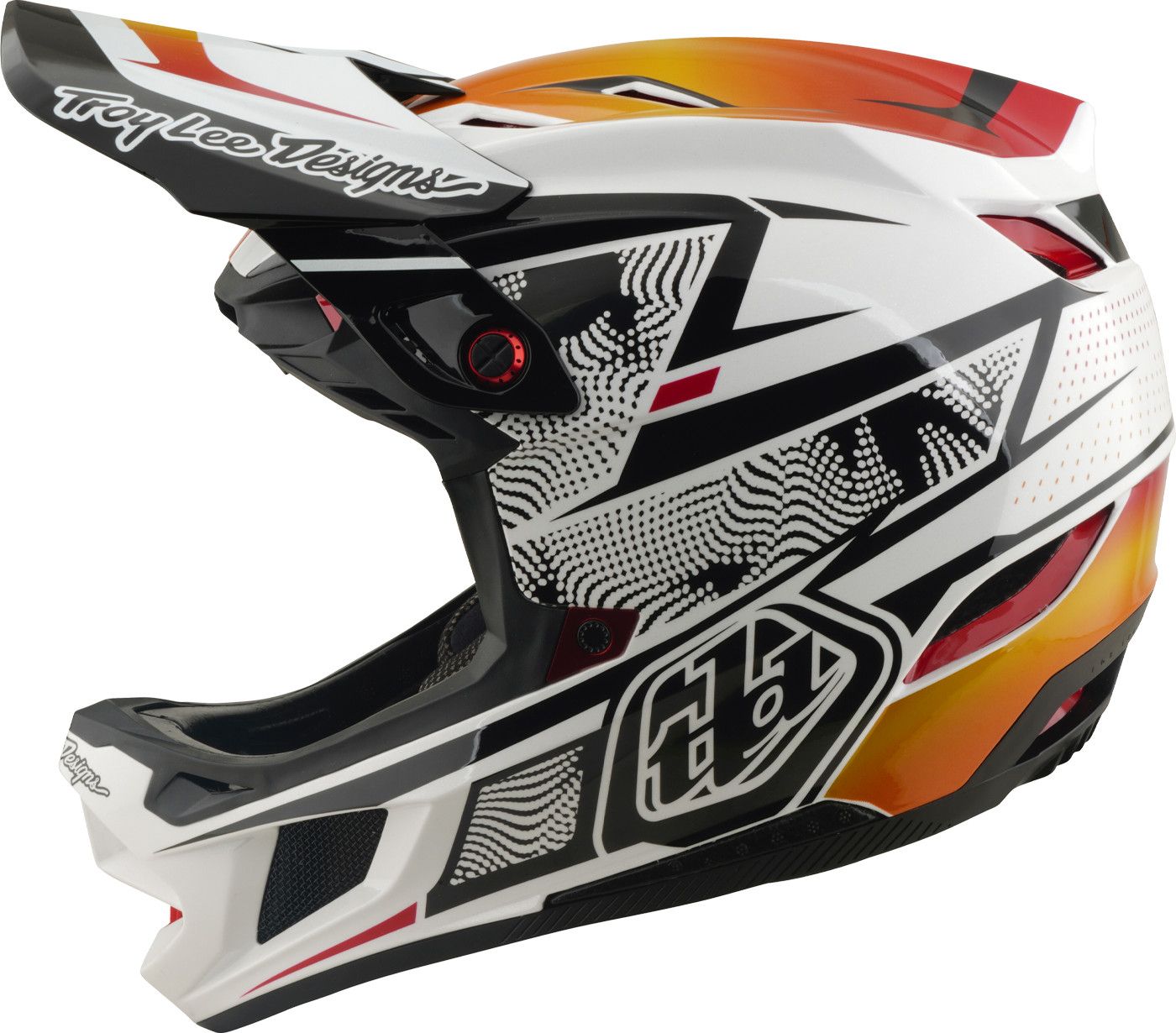 Casque Integral Troy Lee Designs D4 Composite Mips Torched Blanc/Silver