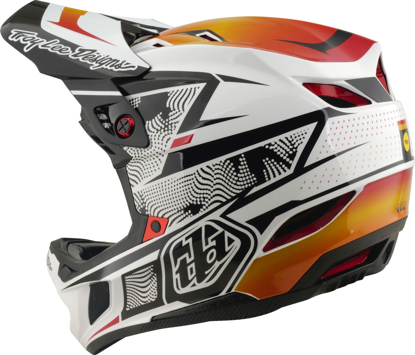 Casque Integral Troy Lee Designs D4 Composite Mips Lined up Blanc