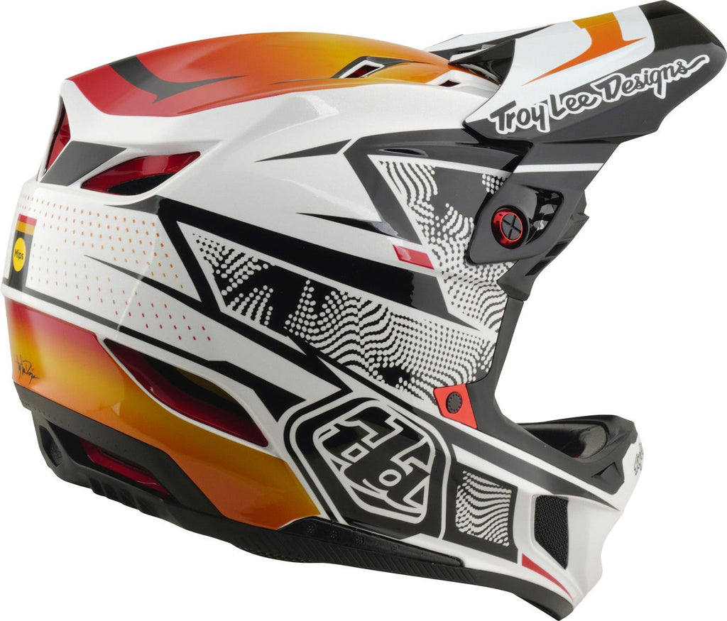 Casque Integral Troy Lee Designs D4 Composite Mips Lined up Blanc