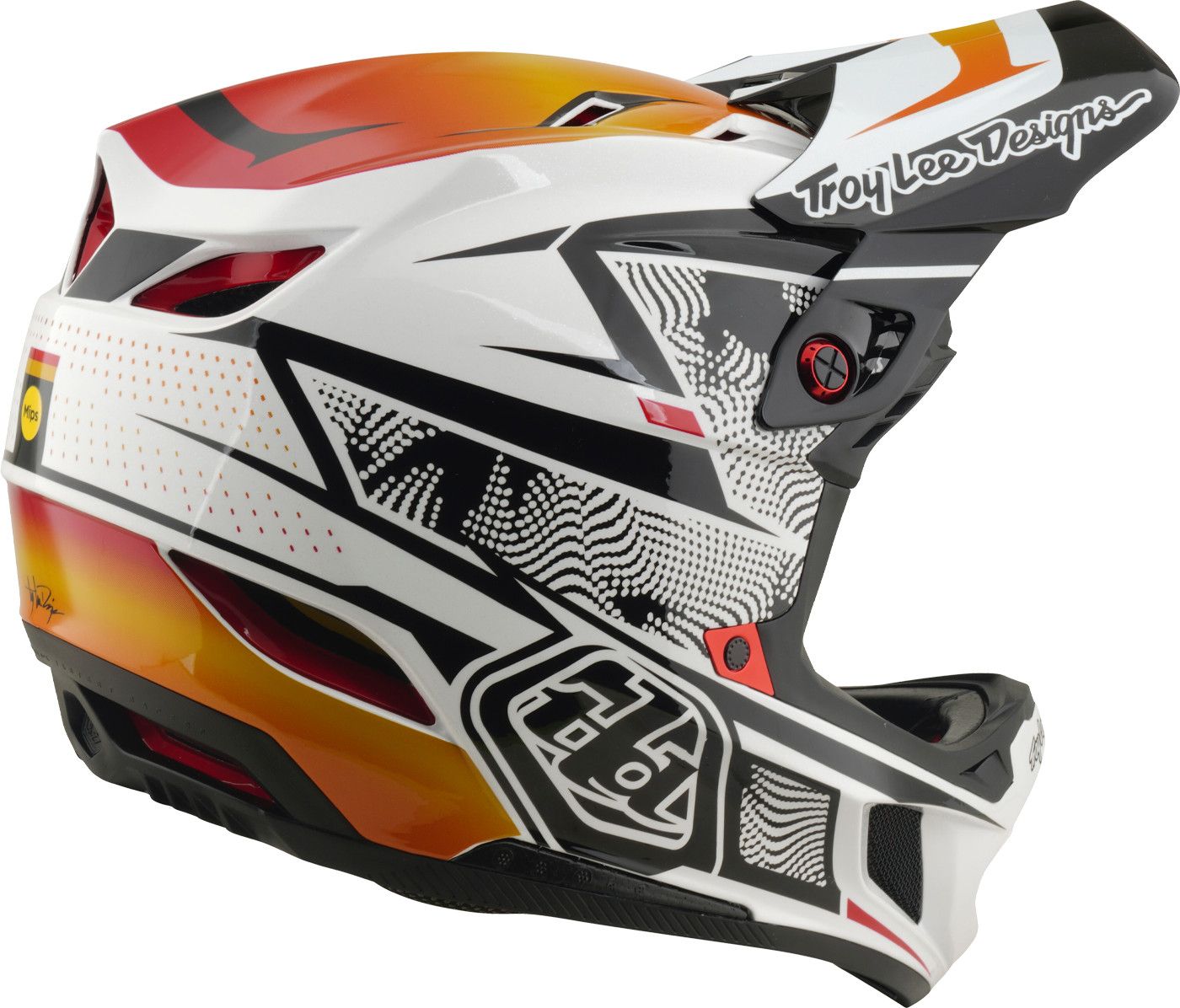 Casque Integral Troy Lee Designs D4 Composite Mips Lined up Blanc