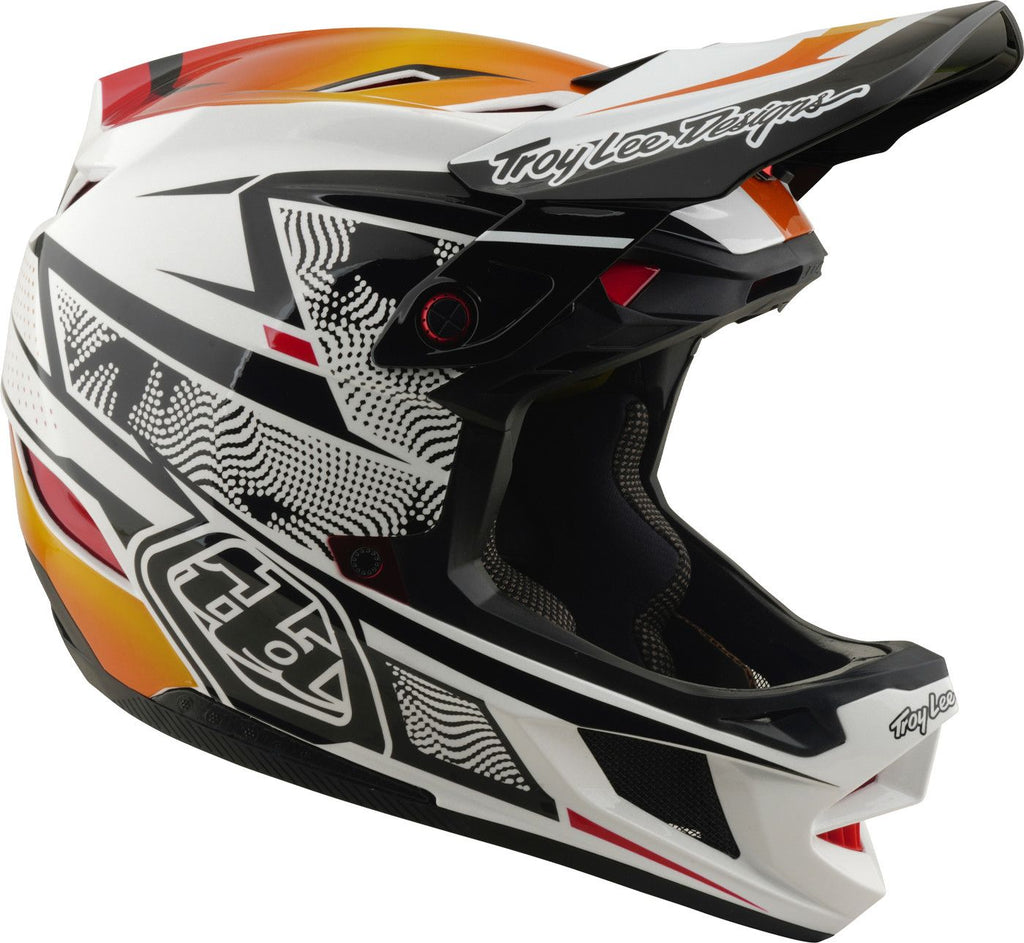 Casque Integral Troy Lee Designs D4 Composite Mips Lined up Blanc