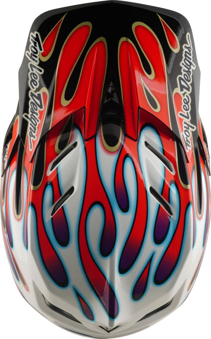 Casque Integral Troy Lee Designs D4 Composite Mips Overspray Blanc/Rouge