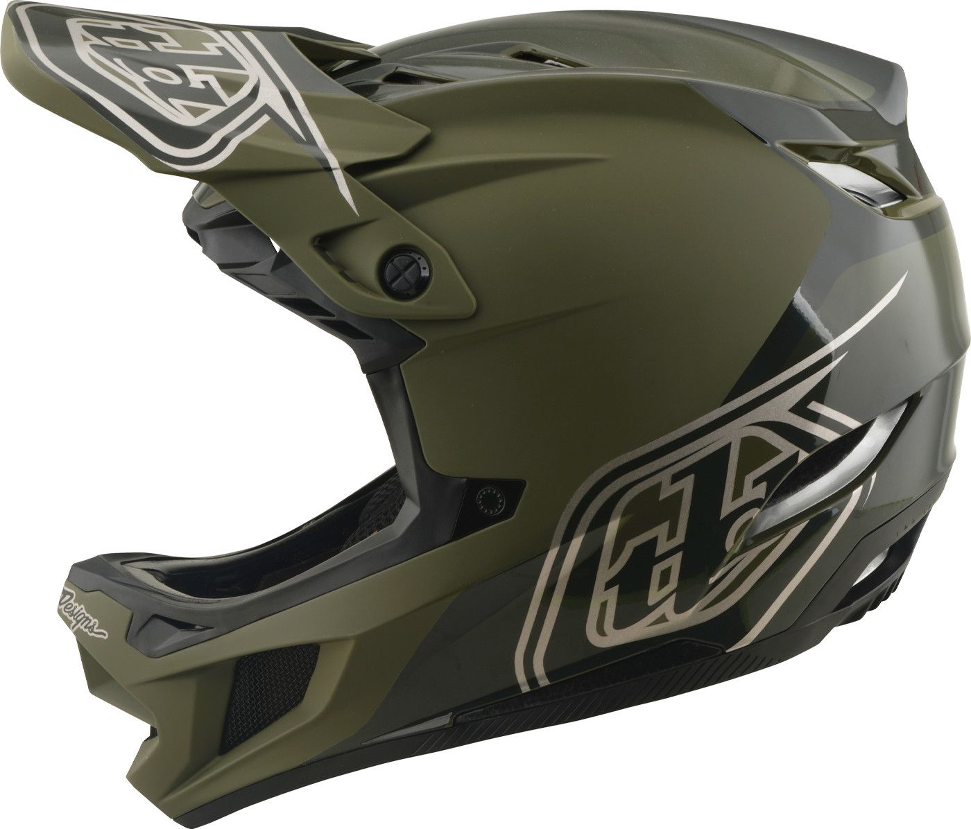 Casque Integral Troy Lee Designs D4 Polyacrilite Mips The Line Fire/Blanc