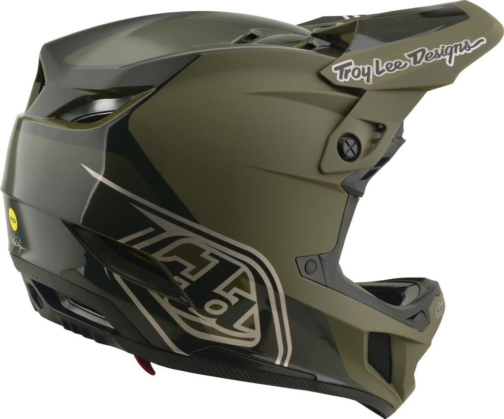 Casque Integral Troy Lee Designs D4 Polyacrilite Mips Shadow Beetle Kaki