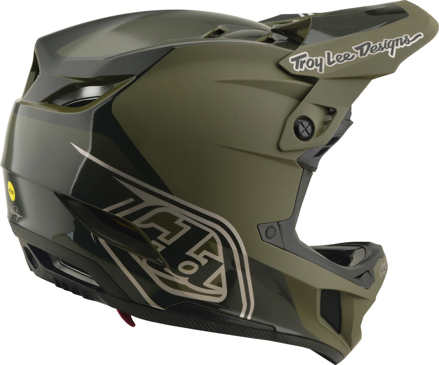 Casque Integral Troy Lee Designs D4 Polyacrilite Mips Shadow Beetle Kaki