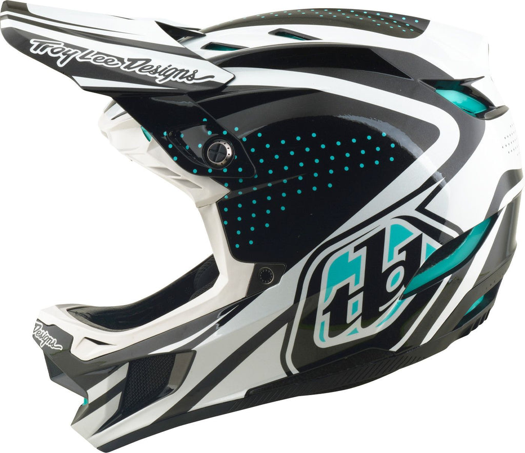 Casque Integral Troy Lee Designs D4 Polyacrilite Mips The Line Gris/Blanc