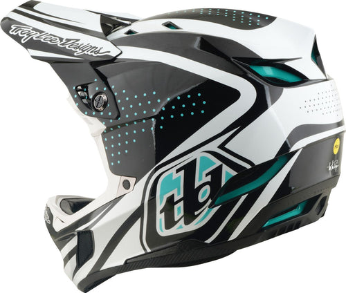 Casque Integral Troy Lee Designs D4 Polyacrilite Mips The Line Gris/Blanc