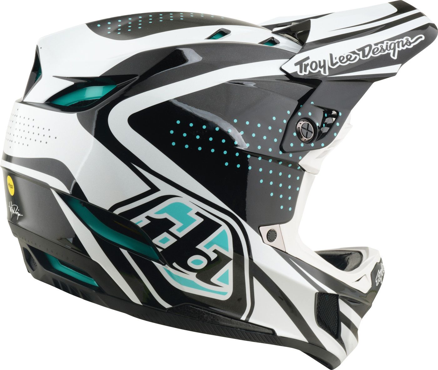 Casque Integral Troy Lee Designs D4 Polyacrilite Mips The Line Gris/Blanc