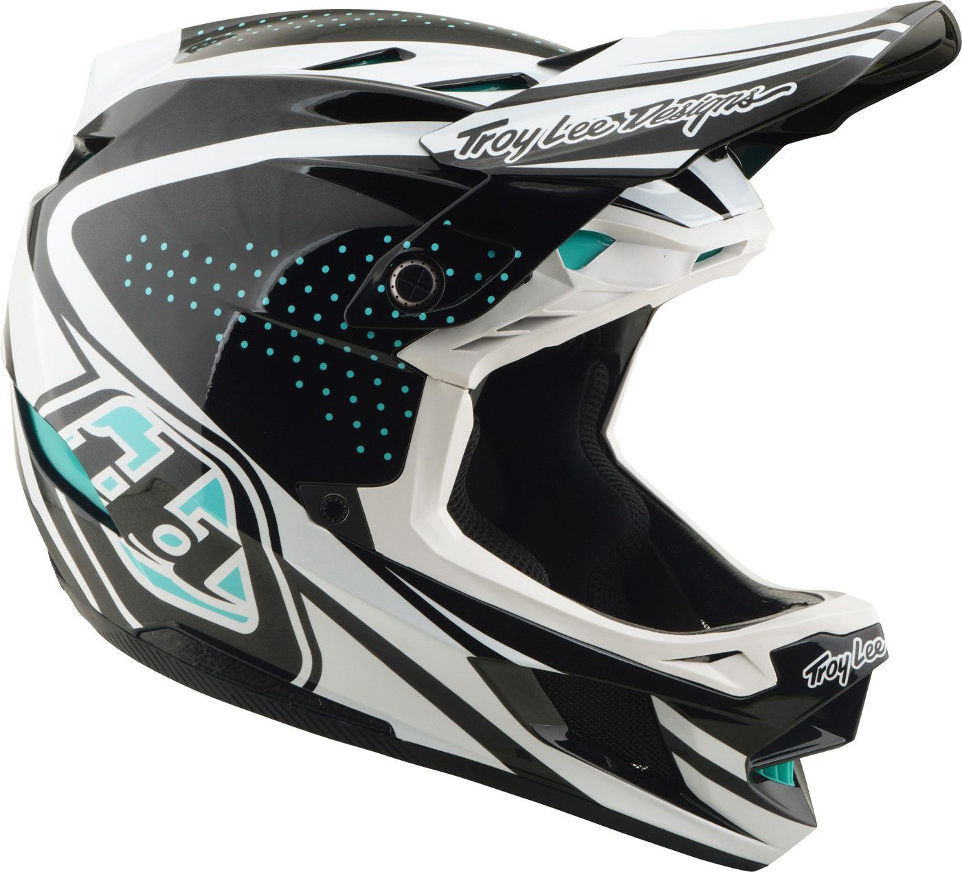Casque Integral Troy Lee Designs D4 Polyacrilite Mips The Line Gris/Blanc