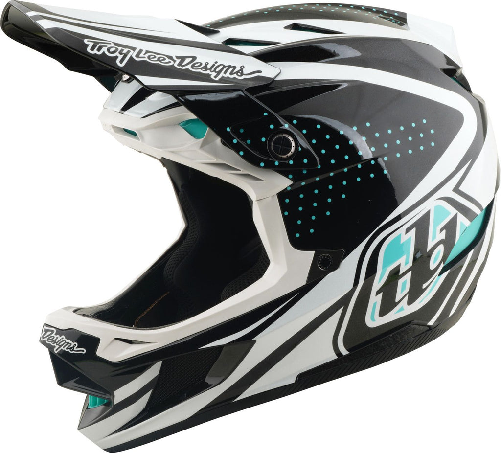 Casque Integral Troy Lee Designs D4 Polyacrilite Mips The Line Gris/Blanc