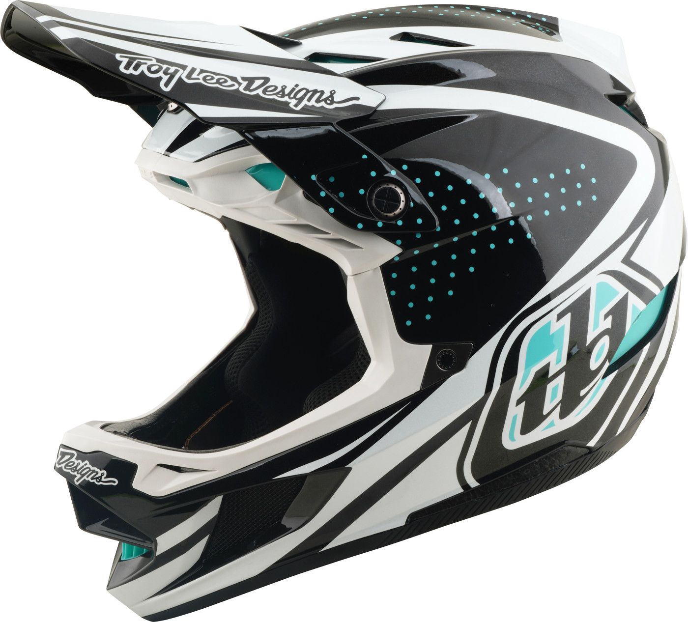 Casque Integral Troy Lee Designs D4 Polyacrilite Mips The Line Gris/Blanc